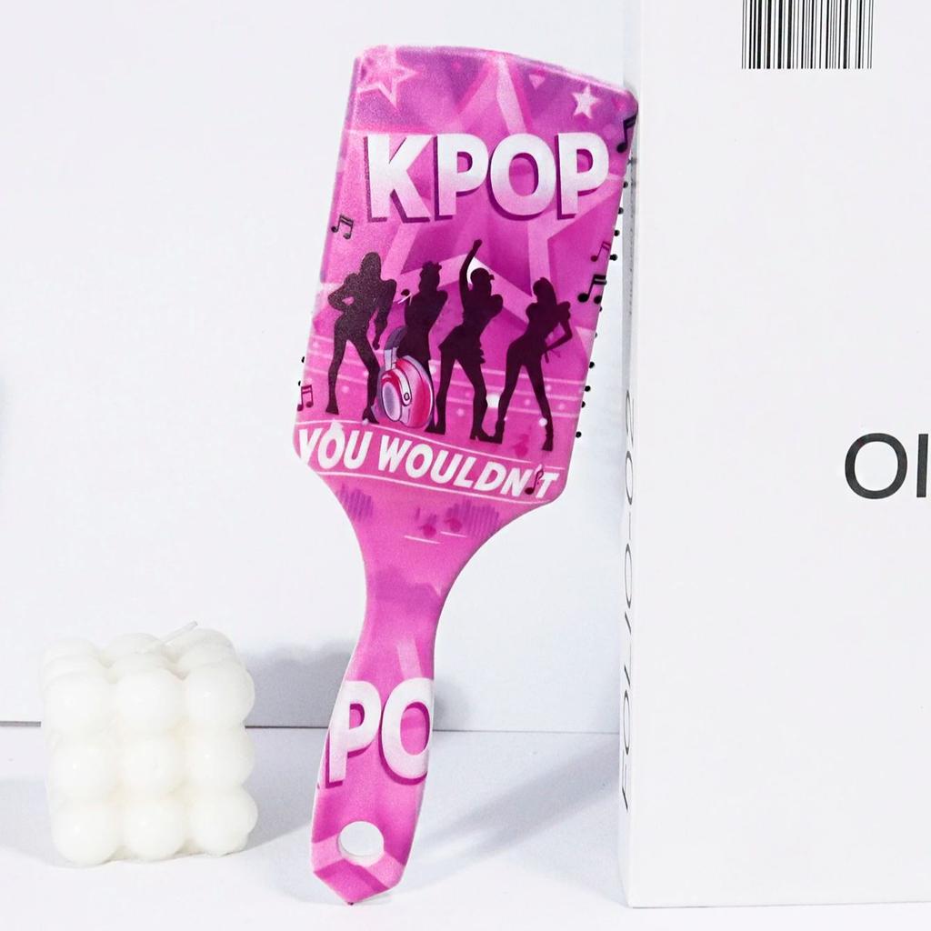 K-Pop Haarmassagekissen Haarbürste mit KPOP Girlgroup Druckmuster, perfektes Geschenk für KPOP-Fans, Speziell für Echthaarperücken
