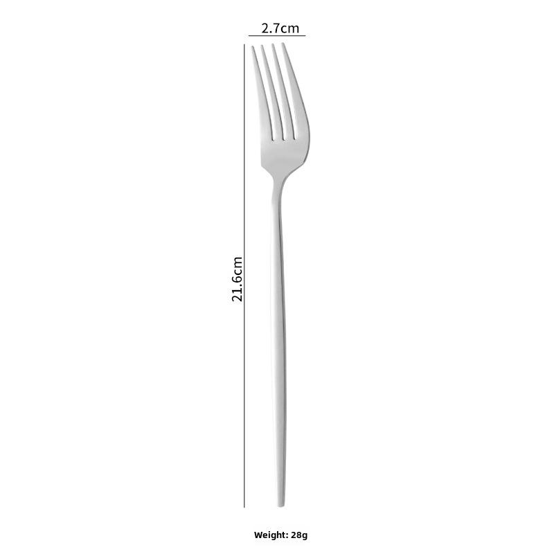 Gold-Plated Portuguese-Japanese Stainless Steel Cutlery Set: Knife, Fork, Dessert Spoon, Chopsticks, Ice Cream Spoon, Fruit Fork