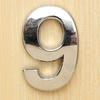 Digit Polished Number Sticker Plated Plate Pattern Nickel Sign Number Decal for Hotel