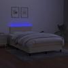 Maison Exclusive - Sommier à lattes de lit avec matelas LED Crème 120x200 cm Tissu