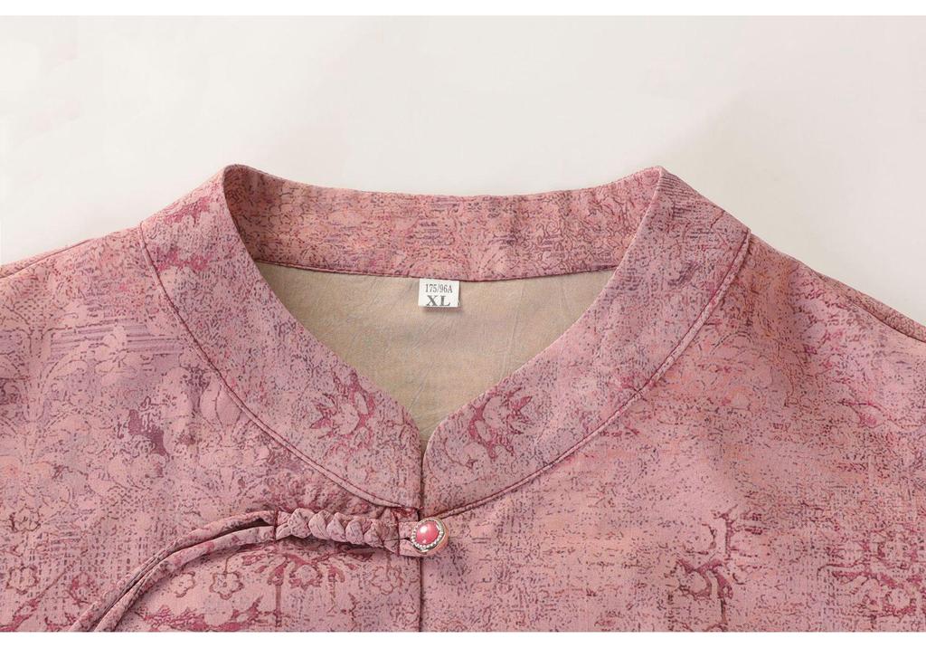 Chinese Style Summer Top for Middle-aged and Elderly Women - Lightweight Seven-Sleeve Grandma Shirt