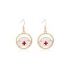 Design Sense Doctor Nurse Round Hollow Oil Drop Ear Hook, Light Luxury High Sense Fashion Temperament Earrings Women