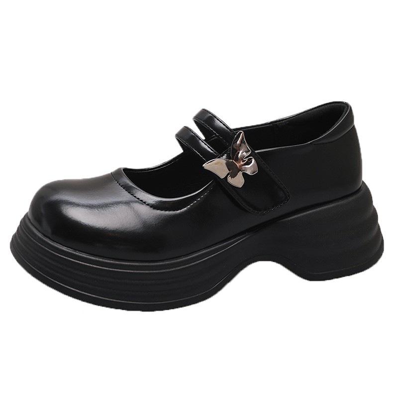 New Thick-soled, Versatile and Gentle Single Leather Shoes for Women