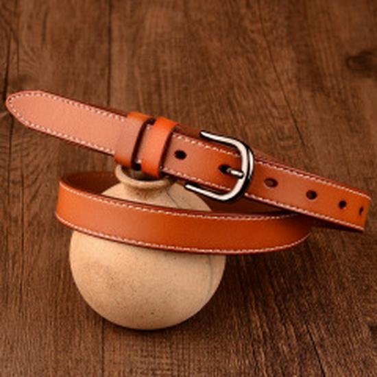 Women's Genuine Leather Hollow Pin Buckle Belt - Fashionable, Versatile, Retro Casual Waist Belt for Jeans