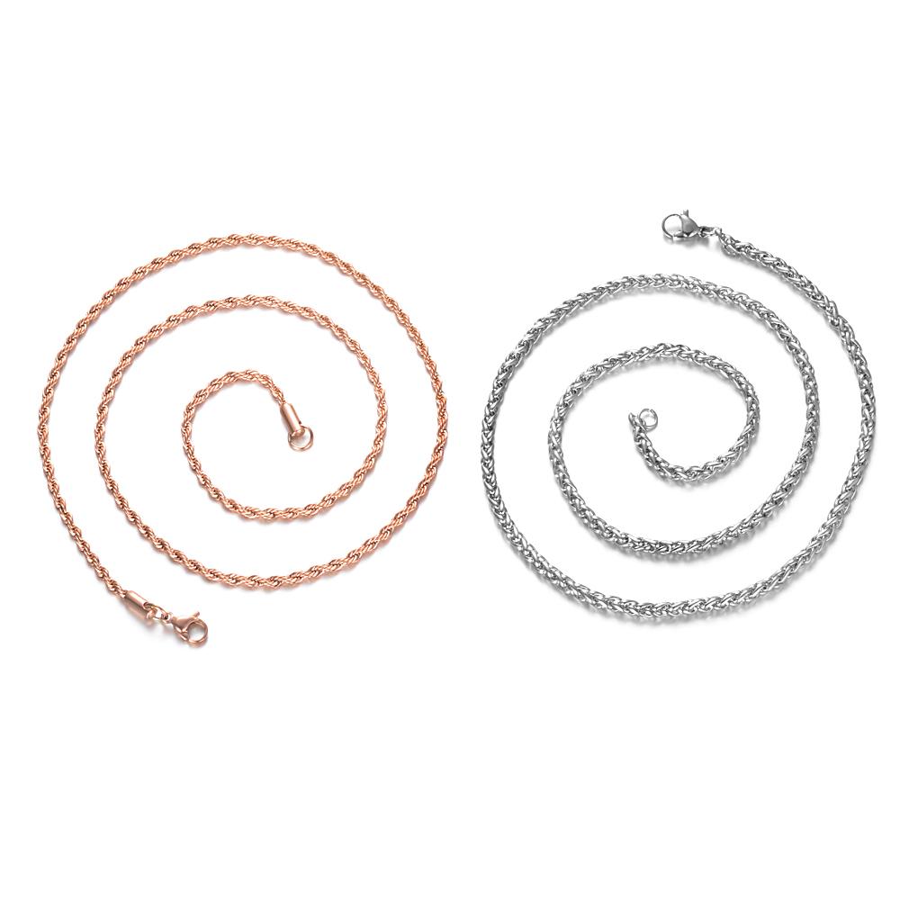 50cm Nuova Moda Catena in Acciaio Inossidabile 1,2-3mm Colore Argento Oro Rosa Collana Gioielli Placcatura Sottovuoto Accessori Choker Collare