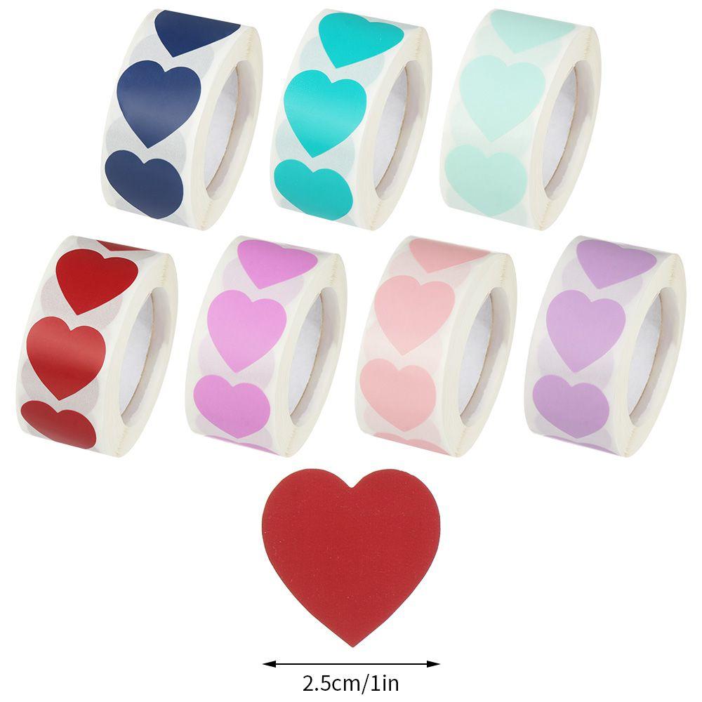 500 Pcs Package Label Home Decor Gift Packaging Scrapbooking Love Heart Shaped Sticker Seal Labels
