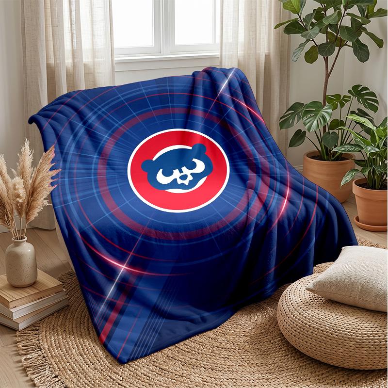 Chicago Cubs Flannel Fleece Blanket Cozy Warm Throw Blanket For Couch Bed Travel All Season Use
