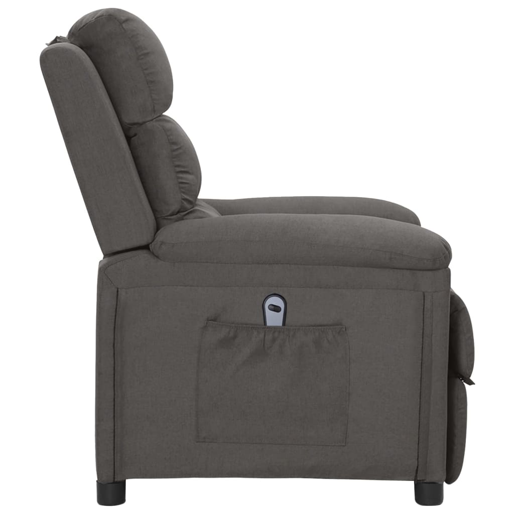 Electric Recliner Chair Dark Gray Fabric