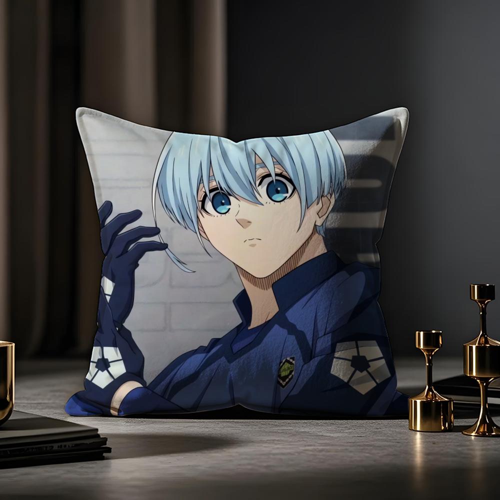 C-Comics Seishiro Nagi Cushion Cover Anti-dustmite Pillowcase Invisible Zipper Silky Short Plush Sofa Cushion Cover