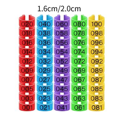 100Pcs Poultry Foot Rings Poultry Leg Bands for Chickens Bantam Pigeon