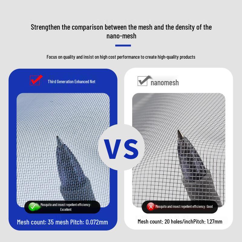 Self-Adhesive Invisible Diamond Mesh Mosquito Screen – No-Drill Install
