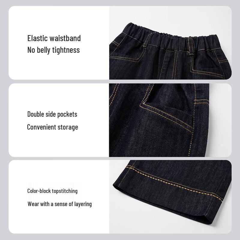 ASK JUNIOR Girls' Loose Straight-Leg Denim Jeans