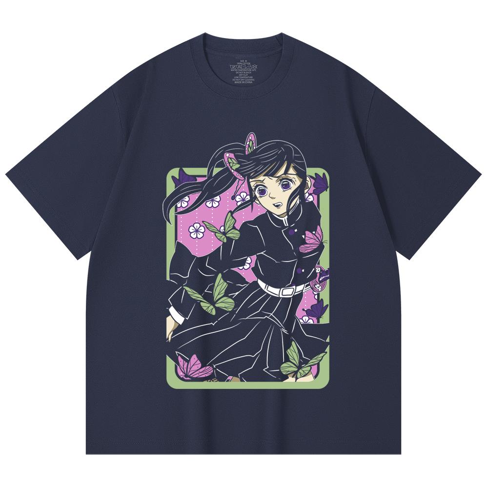 T-shirt Unisex in Cotone Pesante 230 g/m² 100% Cotone Stampa Kanao Demon Slayer V77