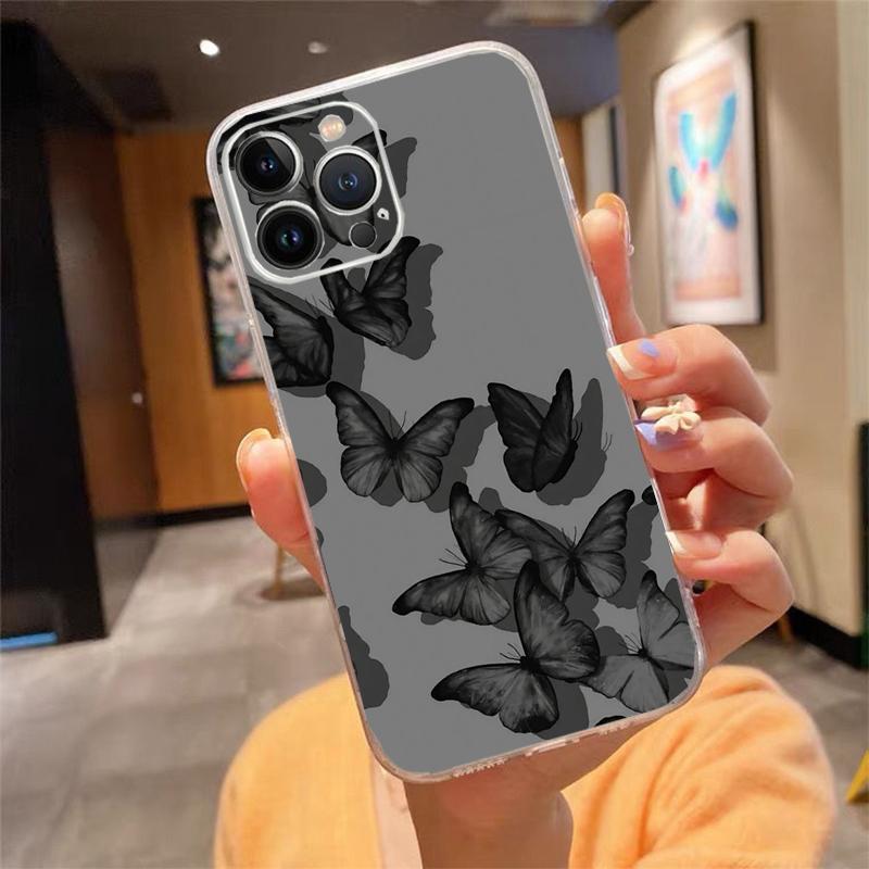 

Purple Pink Butterfly Phone Case Carcasa Funda For iPhone 17 Pro Max Air 16 15 14 13 Pro Max 15 16 Pro 15Plus Case iphone 16ProMax