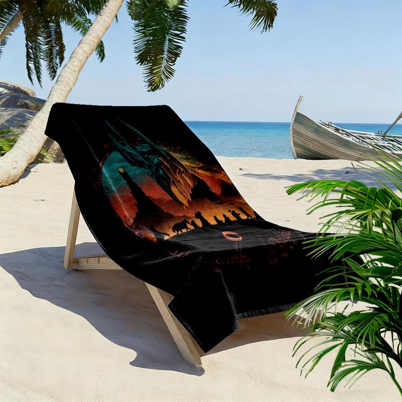 Middle-earth's Epic Saga beach towel Portable for travel Beach towel for vacation photos seaside Absorbent bath towel Outdoor pool towel Fashion