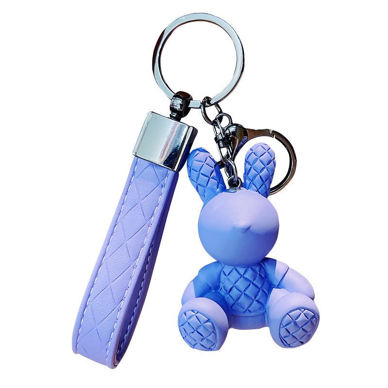 Adorable Resin Bunny Keychain Cute Sitting Rabbit Bag And Car Charm Gift