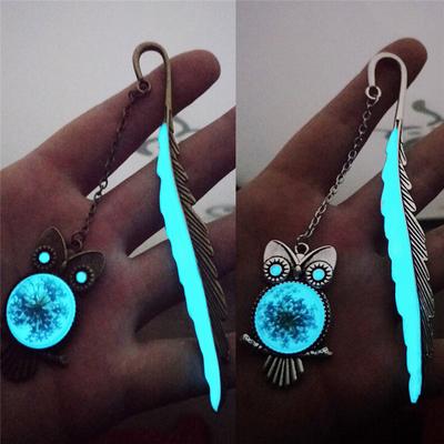 1Xluminous Night Owl Bookmark Label Read Maker Feather Book Stationery