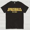 Spaceballs Movie Graphic T-Shirt with Golden Lettering Casual Short Sleeve Comfortable Knit Fabric for Casual Attire