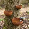 Insect Drinking Cup Metal Bird Bath Vintage Rusty Insect Drinking Cup Rain Collectors Porch Patio