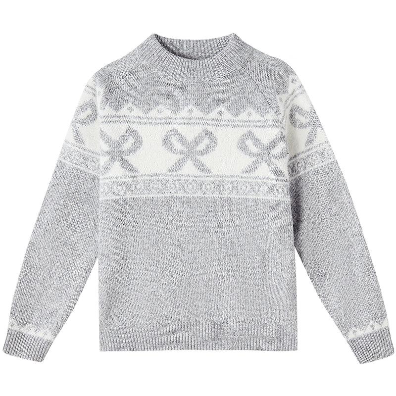 DEESHA Girls  2025 A/W Bow Jacquard Knitted Pullover Sweater 120