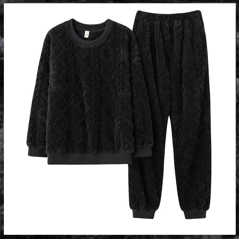 Women’s Ultra-Soft Velvet Pajama Sets Winter Thicken  Pajamas Suit Coral Velvet Sleepwear Long-Sleeve Pants Nightwear