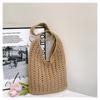 Spring Hollow Woven Bag Women's New Vacation Beach Bag Commuter Shoulder Tote Bag Knitted Bag