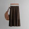 French Style New Simple and Versatile High Waist Pure Color Knitting Skirt Solid Color Knitted Skirt