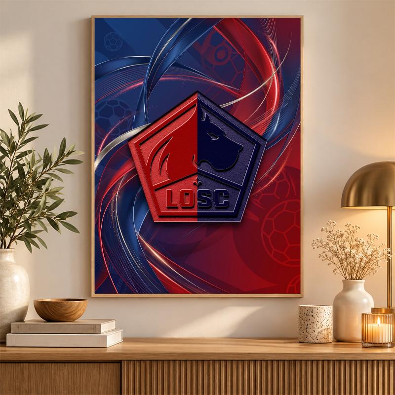 LOSC Lille FC Diamond Painting Kit 5D Full Drill DIY Diamond Mosaic Wall Art Home Decor
