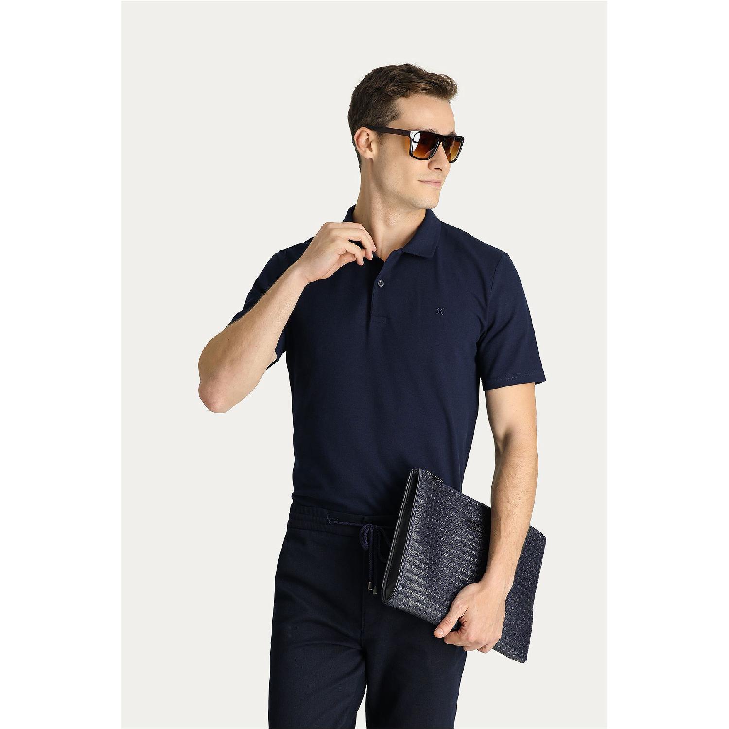 

Хлопковая футболка узкого кроя с воротником-поло S