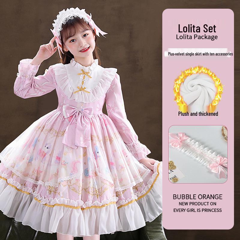 Lolita Princess Long Sleeve Birthday Dress for Girls - 2026 Spring Collection