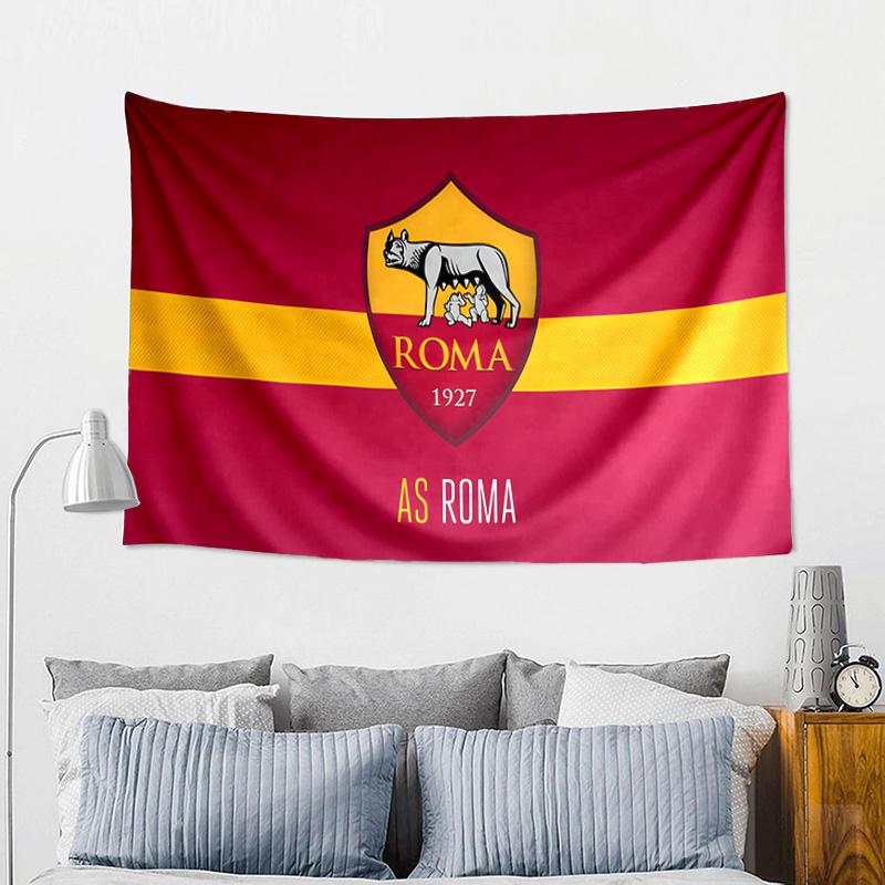 Roma Football Club Emblem Tapestry, Unique Design Tapestry, Wall Decor for Bedroom,Livingroom, Playroom,Heartwarming Fan Holiday Gifts