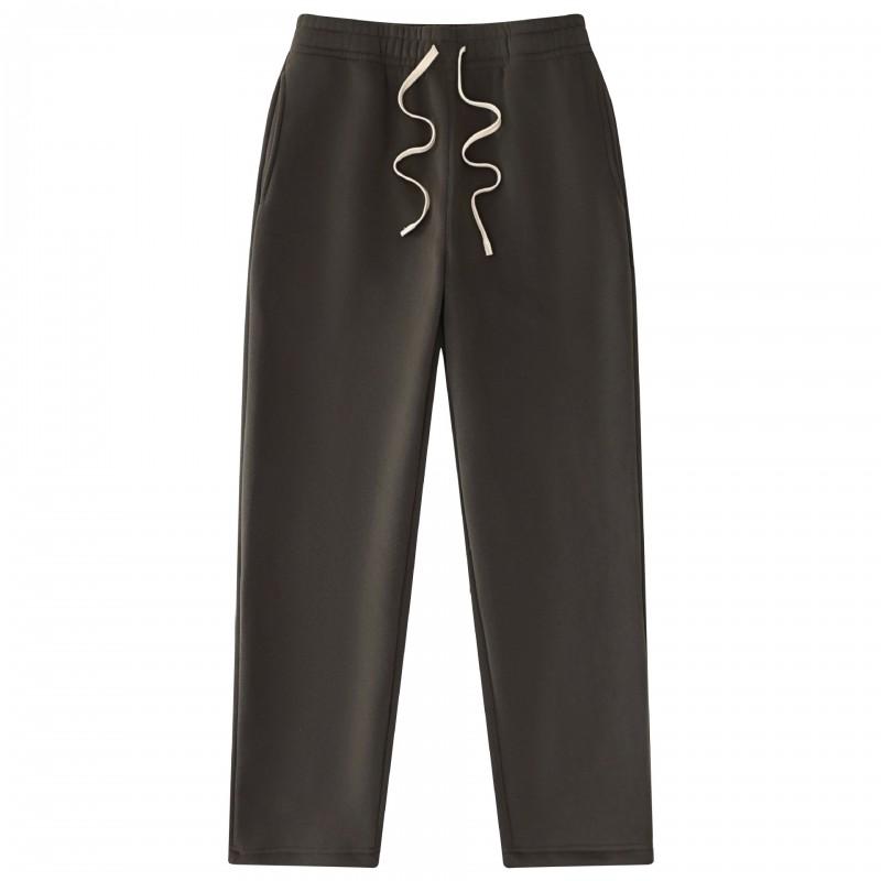 Set Tuta con Felpa con Cappuccio Foderata in Pile e Pantaloni Jogger Autunno Inverno 2025 Unisex Oversize Casual Tinta Unita