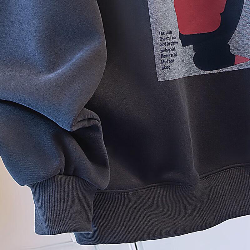 Women's Fashion Fleece-Lined Loose Round Neck Sweatshirt