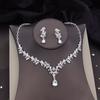 Gorgeous Crystal Bride Jewelry Sets for Women Luxury Choker Necklace Earrings Prom Wedding Dress Bridal Necklace Sets Fashion