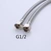 2pcs Stainless Steel Flexible Water Supply Hose G 1/2 Cold Faucet Plumbing Pipe For Bathroom Kitchen Sink