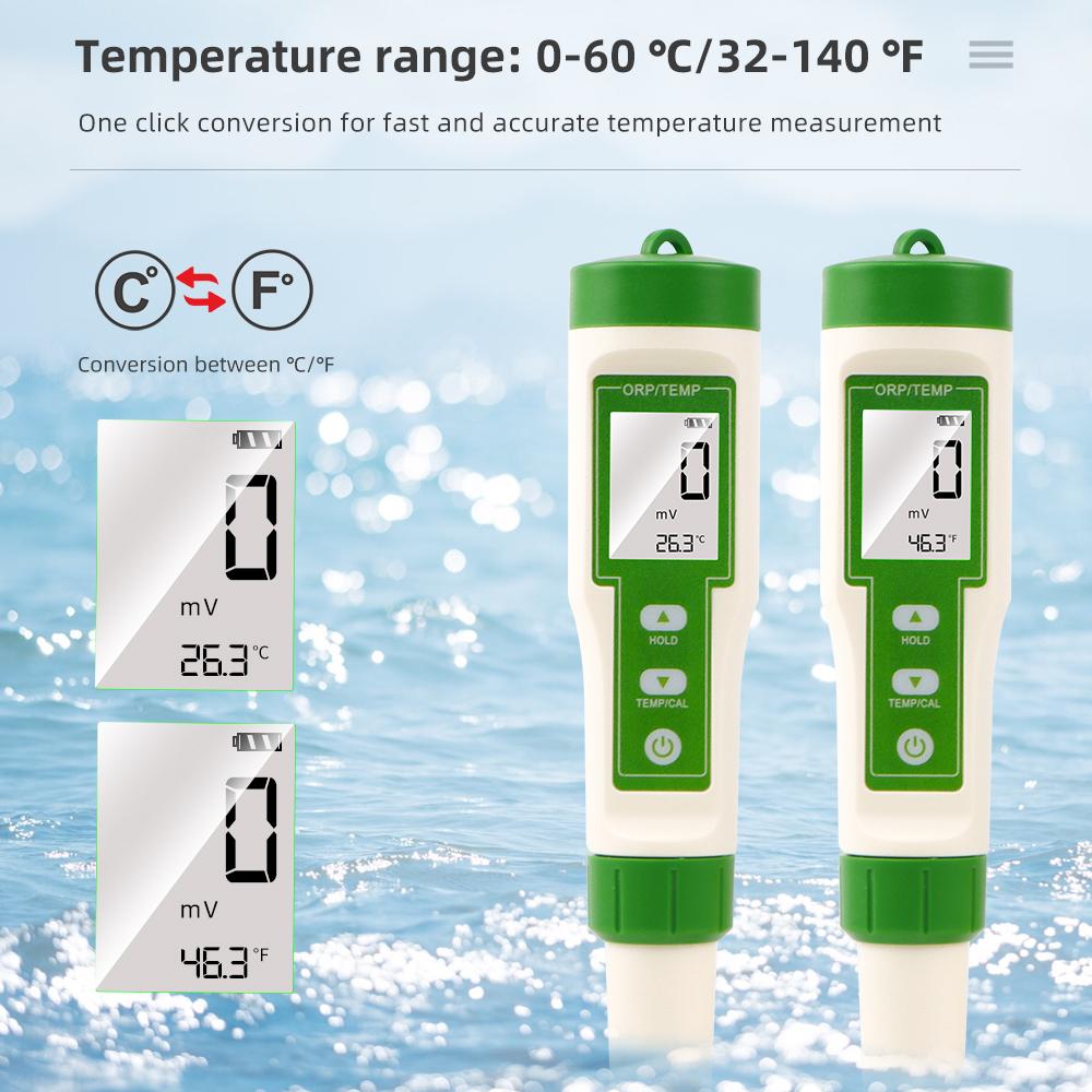Portable Digital ORP Meter 2 in 1 Water Quality Tester ORP Temp Meter High Precision ORP Test Pen Water Analyzer for Aquarium