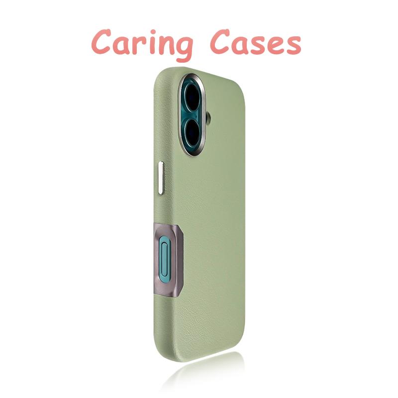 

For iPhone 17 Pro Max Case Fir Green Leather MagSafe Metal Camera Ring Shockproof Full Cover Compatible with iPhone 16 15 14 13 iPhone 16 Pro Max світло-блакитного кольору