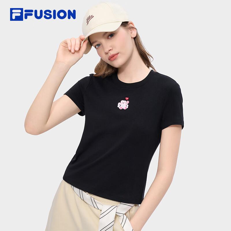 FILA FUSION Women s Bear Logo Slim Fit Short Sleeve T-Shirt M
