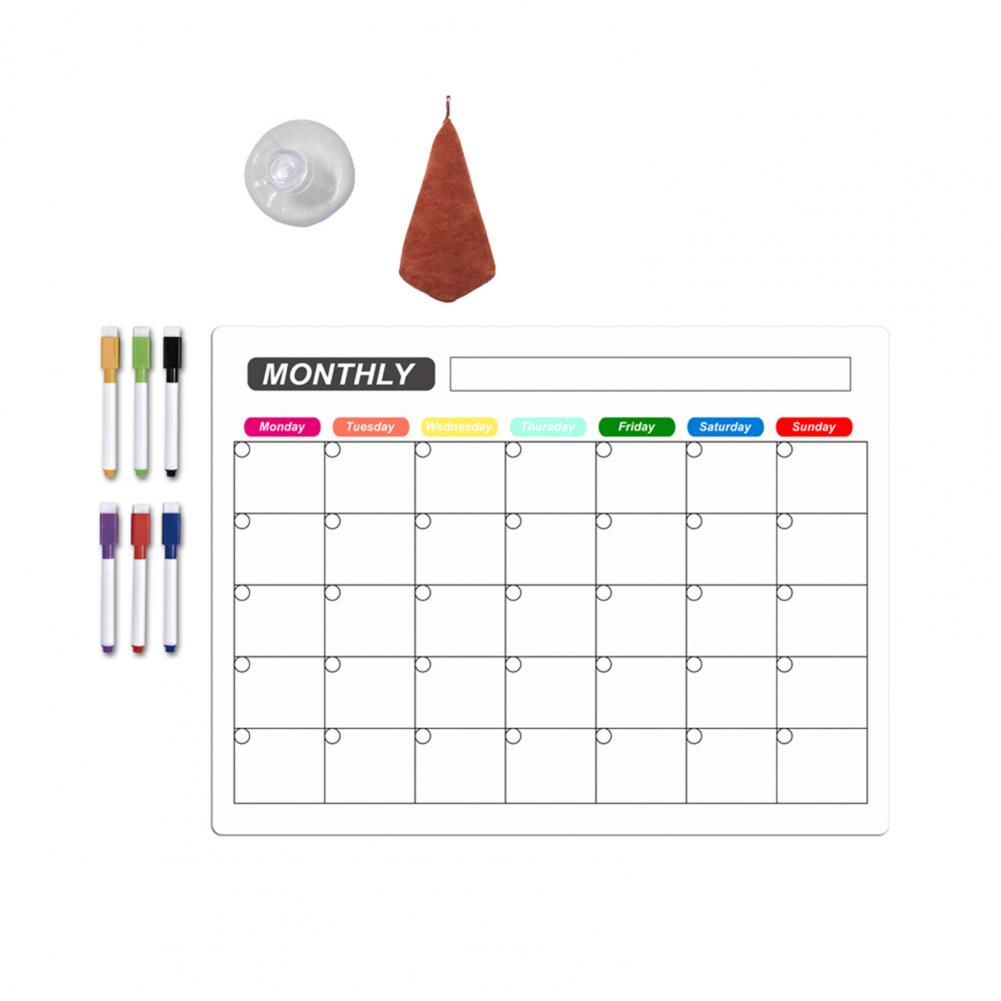 1 Set 40.6*30.5cm Magnetic Message Board Refrigerator Erasable Writing Surface Weekly Planner Recipe Record Board Home Kitchen
