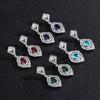 Jewelry Color Treasure Simulation Color Treasure Micro Inlaid Small Clear Stud Earrings Pendant Main Stone 6 * 8