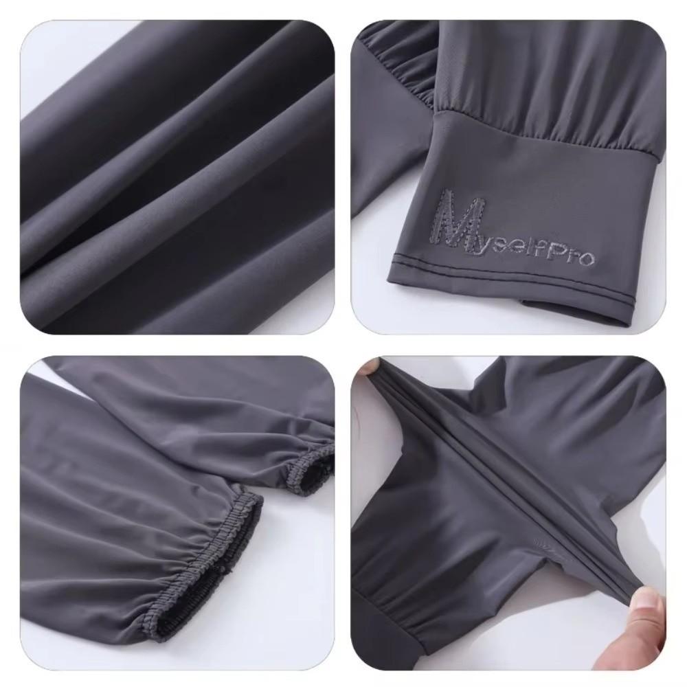 New Ice Silk Cooling Arm Sleeves Breathable Loose Fit Long Arm Glove UV Protection Large Size Hand Protector Cove Sports