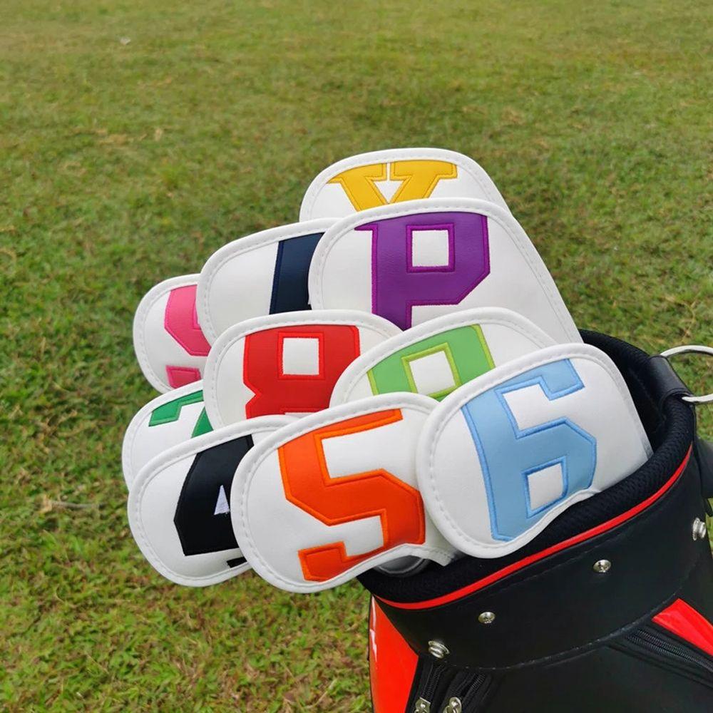 

Women 4-9 ASPX High-end Golf Club Head Covers Golf Wedge Cover Protective Cover Golf Iron Covers Gradients black