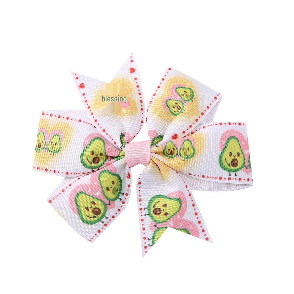 A313 Einhorn Grosgrainband Sechs-Schleifen Haarklammer für Kinder – Weihnachtsedition