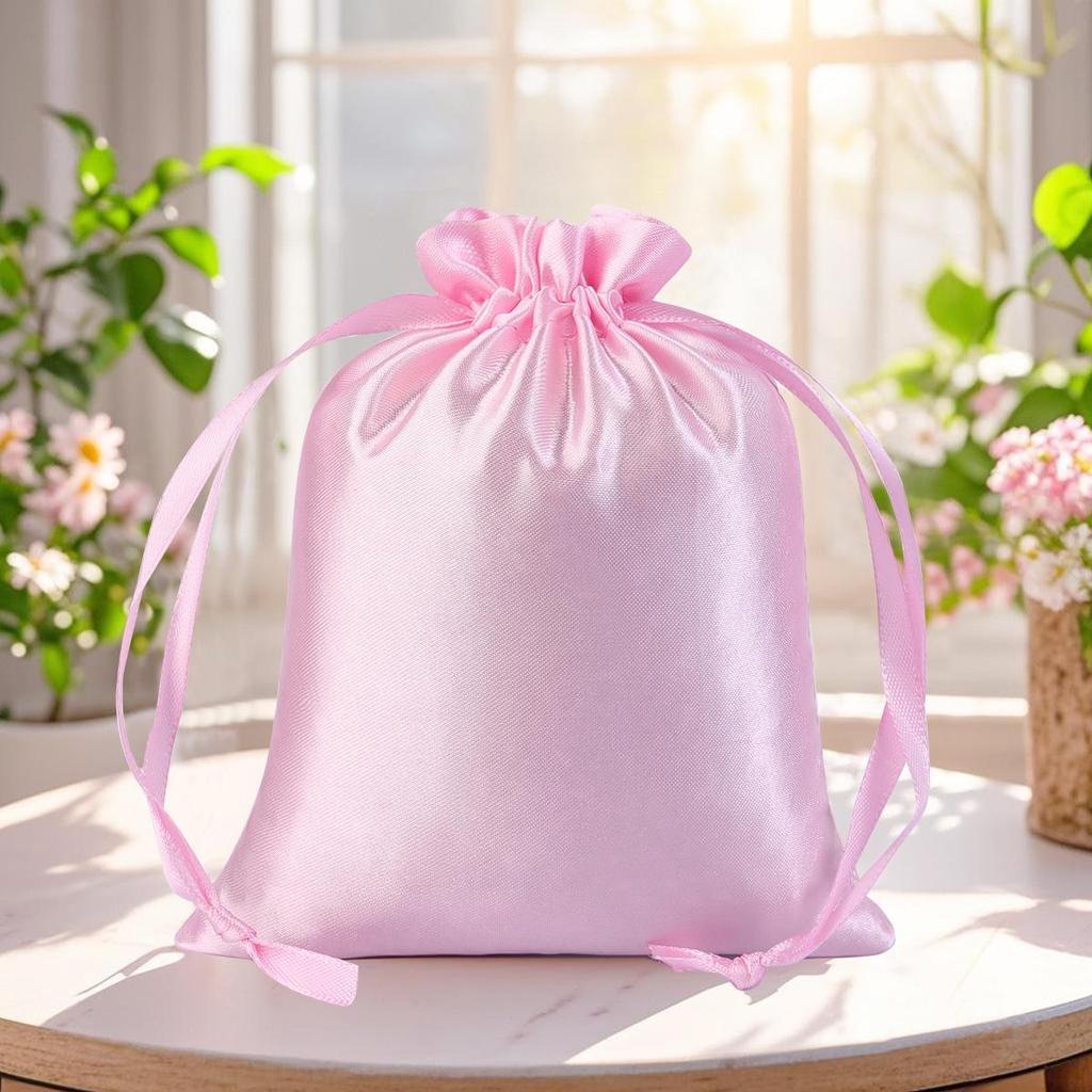 Custom High-End Satin Drawstring Bag: Luxurious Imitation Silk Storage