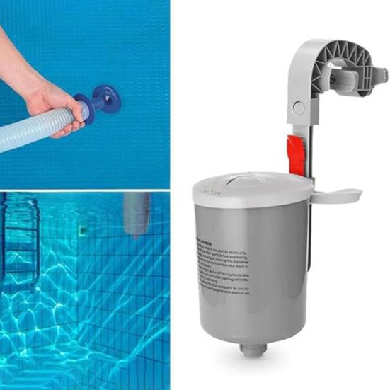 Plovoucí automatický skimmer na hladinu bazénu nástěnný skimmer s nastavitelným držákem vyjímatelný skimmerový koš na nečistoty pro nadzemní bazén