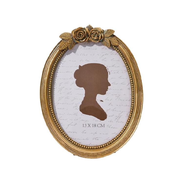 Retro Picture Frame,Decorative Photo Frame Antique Ornate Oval Photo Frame for Tabletop and Wall Display Home Decors
