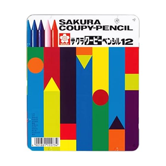 Sakura Crepas Colored Pencil Coupy 12 Colors in Can Case FY12