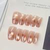 Press-on Nägel Katzenauge Falsche Nägel mit Glitzer Design Künstliche Acryl Nägel Glänzende Falsche Nägel Vollabdeckung Aufkleb-Nägel Klebe-Nägel für Damen