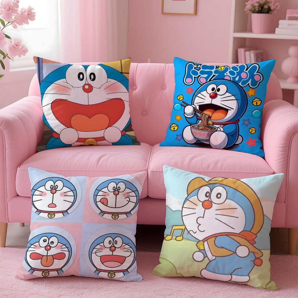 Cartoon Doraemon Cushion Cover Cushion Cover Set 4Pcs 50X50 45X45 40X40 Pillowcase Decorative Sofa Home Decor