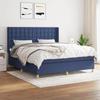 Maison Exclusive - Bed Slat Base with Blue 160x200 Cm Fabric Mattress